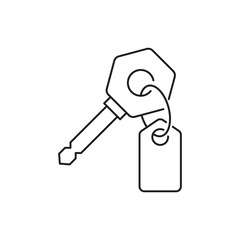 Keys with keychain. Icon of door keys or car keys. isolated on white background. Vector illustration.