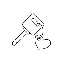 Keys with keychain. Icon of door keys or car keys. isolated on white background. Vector illustration.