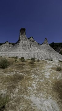 POV of the Komolithi sand dunes in Crete, Greece under a clear sky