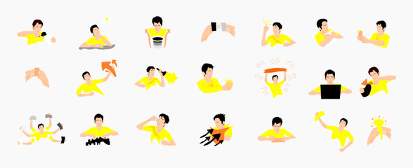 Illustration of Social Network. Trending Vector style. Different situation and position.