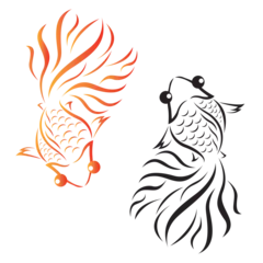 Fotobehang Vector of goldfish design on white background. Pet. Animals. Easy editable layered vector illustration. © yod67