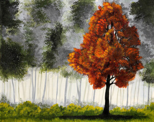 Autumn scenery artwork