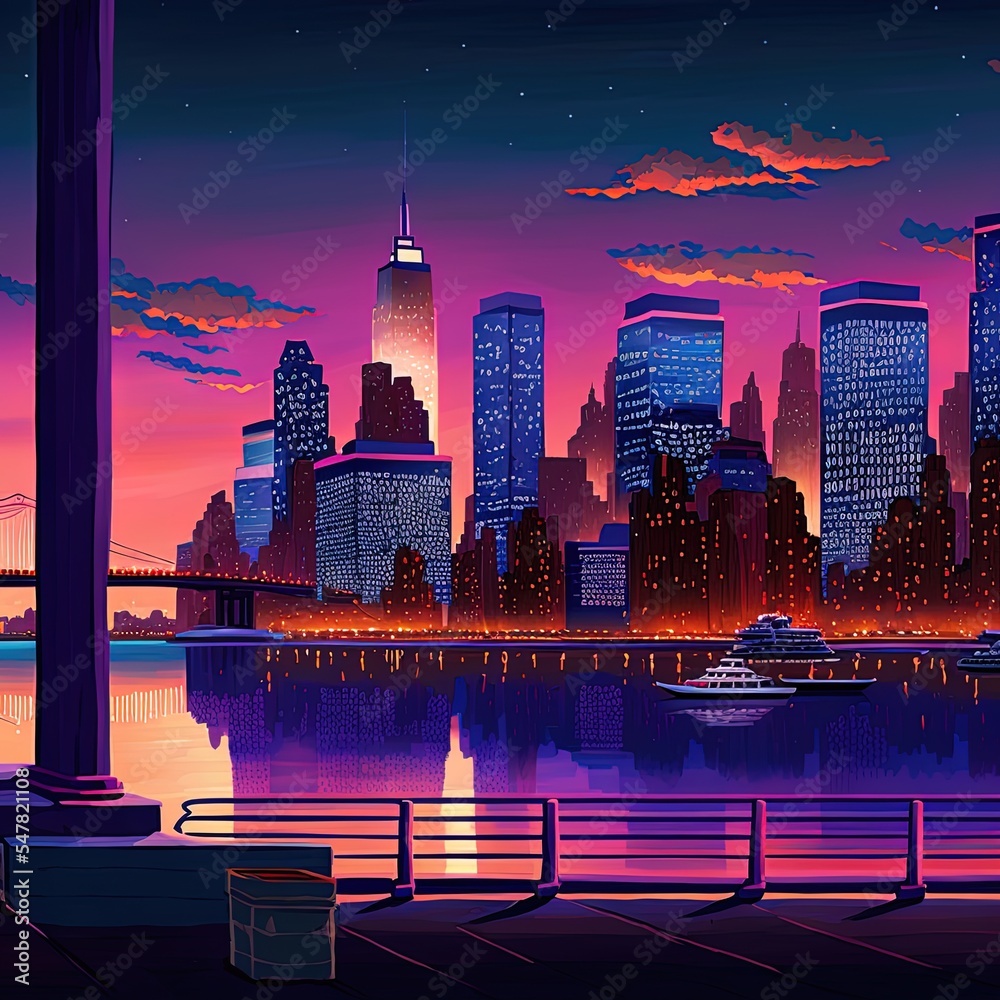 Canvas Prints Amazing New York cityscape taken after sunset