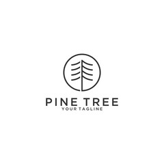 simple pine tree logo in white background
