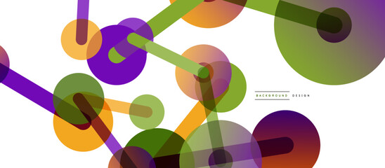 Line points connections geometric abstract background. Circles connected by lines. Trendy techno business template for wallpaper, banner, background or landing