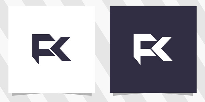 letter fk kf logo design
