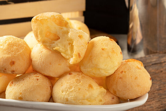 Close up of delicious snack cheese bread. Selective focus.