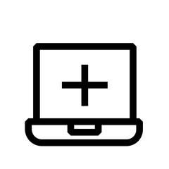 add laptop technology new plus icon