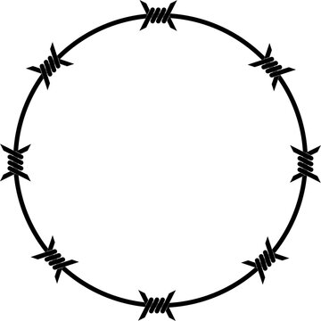 rounded barbed wire frame with copy space