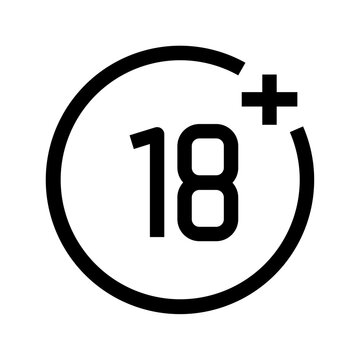 Age Restriction Limit Eighteen Plus Icon