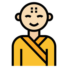 Obraz premium monk filled outline icon