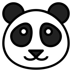 panda filled outline icon