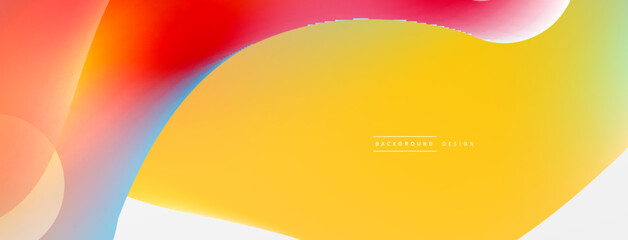 Fluid abstract background, round shapes and circle flowing design for wallpaper, banner, background or landing