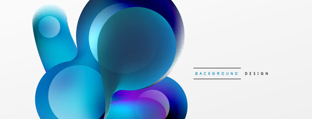 Fluid abstract background, round shapes and circle flowing design for wallpaper, banner, background or landing