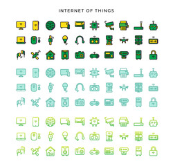 vector icon desingn Internet of things, pixel perfect with 90 icon collection for app mobile and web