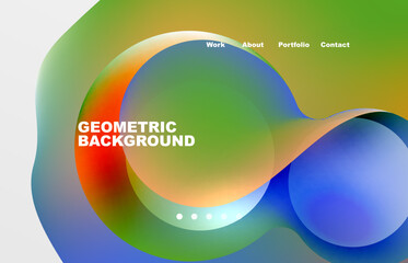 Abstract liquid background for your landing page design. Web page for website or mobile app wallpaper