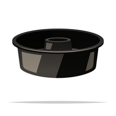 Tube cake pan vector isolated illustration