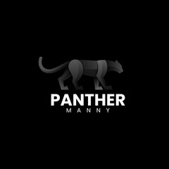 Obraz premium Vector Logo Illustration Black Panther Gradient Colorful Style