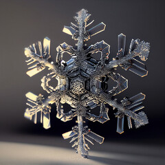 Extreme close up of snowflake structure and natural, Wallpaper background.	