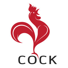 Image of a cock design isolated on transparent background. Farm Animals.