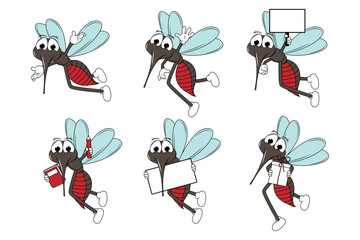 cute mosquito animal cartoon illustration