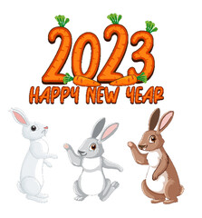 Obraz na płótnie Canvas Happy new year 2023 rabbit year