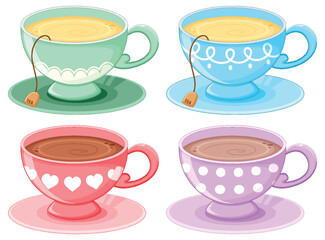 Set of coffee and tea cup