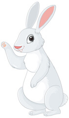 Fototapeta na wymiar White rabbit cartoon character