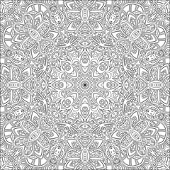 Coloring page for adult abstract boho festive mandala seamless perfect for relaxation and anti-stress
