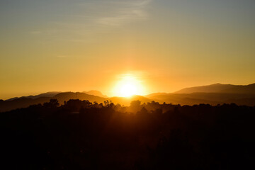 sunset over the mountains