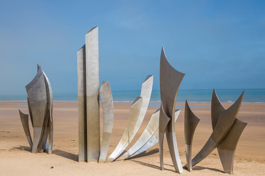 Vierville Sur Mer Normandy May 6th 2013 : 'Les Braves' Omaha Beach memorial in Normandy, France, commemorating the D-Day landings of 6th June 1944