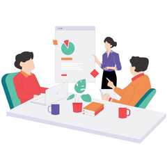 Teamwork Kids Coding Outline 2D Illustration