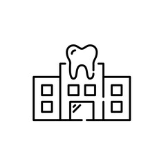 Dental hospital icon. Pixel perfect, editable stroke line design