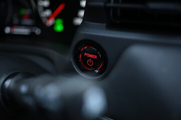 Fototapeta premium start and stop button in the vehicle