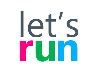 word let's run made of colorful letters
