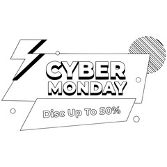 Cyber Monday Neon Text Badge Promotion