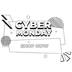 Cyber Monday Shopping Text Badge Promotion