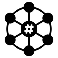 social network glyph icon