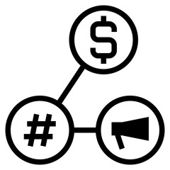 Social media glyph icon