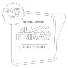 Black Friday Geometric Outline 2D Illustration