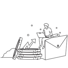 Auditor and Accounting Concept  Color 2D Illustration