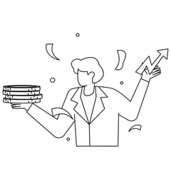 Check Money Balance  Color 2D Illustration