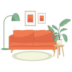Home Interior Living Room Illustration