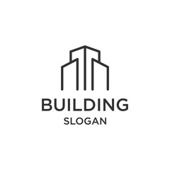 Building logo icon flat design template 
