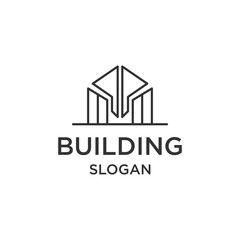 Building logo icon flat design template 