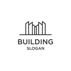 Building logo icon flat design template 
