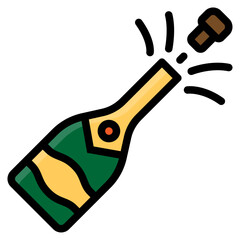 champagne filled outline icon