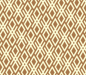 The geometric pattern with lines. Seamless vector background. Gold and beige texture. Graphic modern pattern. Simple lattice graphic design