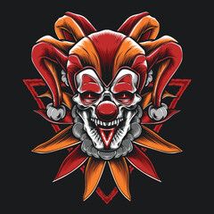 scary skull clown for clothing merchandise