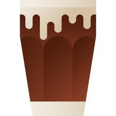 Iced coffee isolated on white background, illustration, icon, element